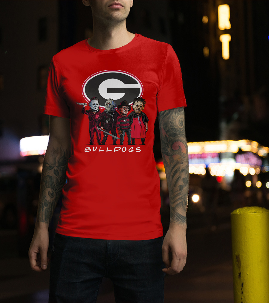 Georgia Bulldogs Halloween Slasher Movie Characters Team T-Shirt