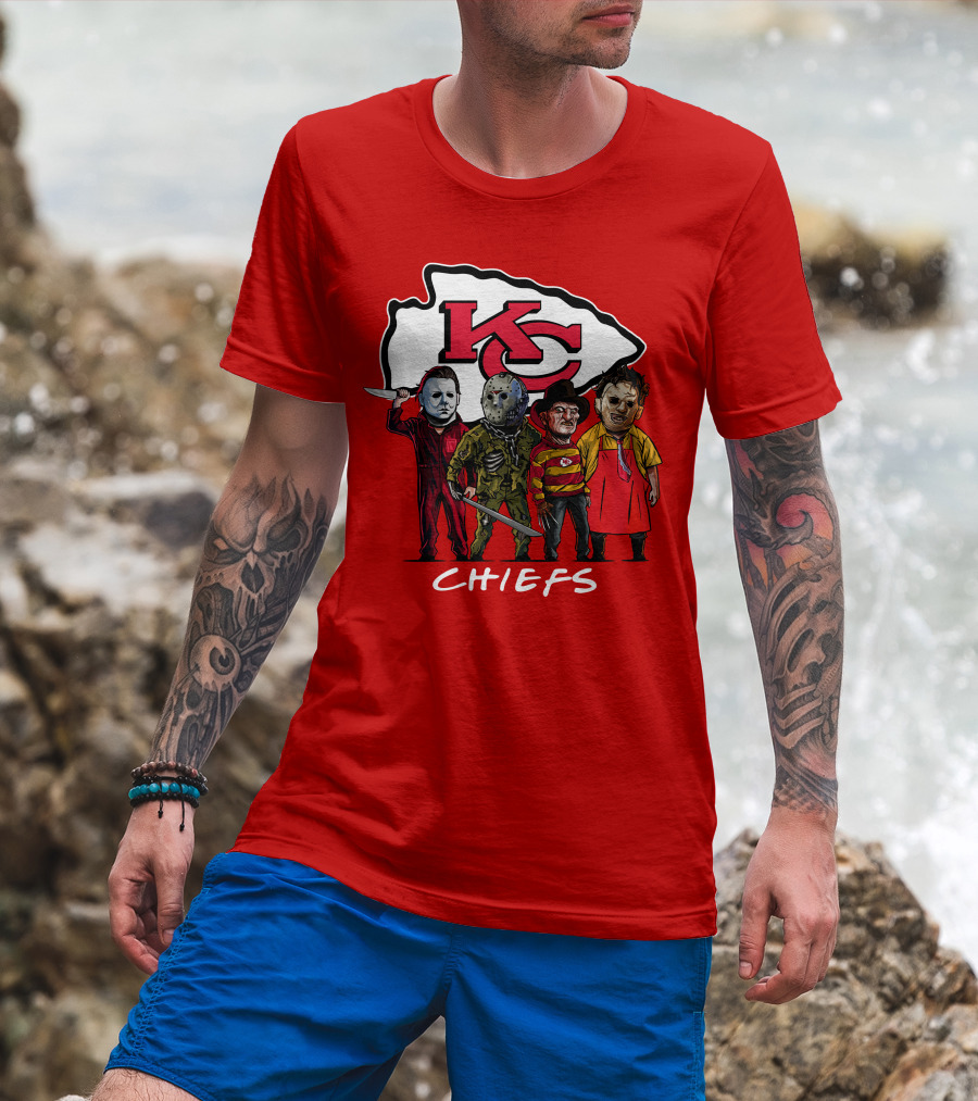 Kansas City Chiefs Halloween Slasher Squad Horror Team T-Shirt