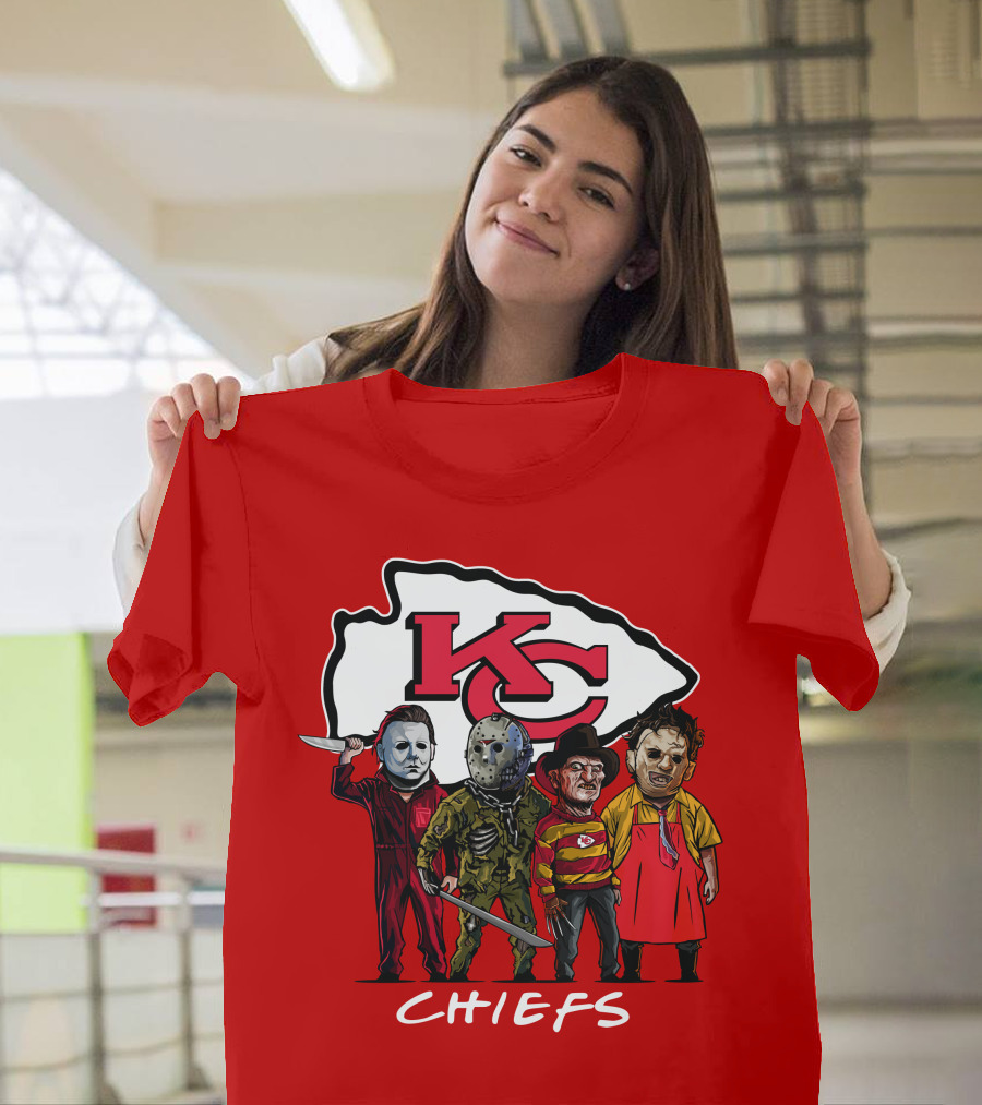 Kansas City Chiefs Halloween Slasher Squad Horror Team T-Shirt