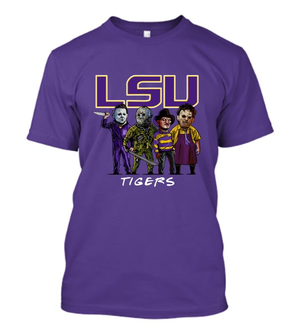 LSU Tigers Halloween The Slasher Squad Teams Horror Characters T-Shirt