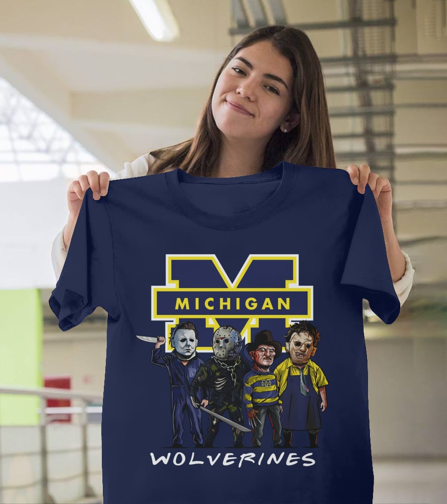 Michigan Wolverines Halloween Slasher Squad Icons M T-Shirt