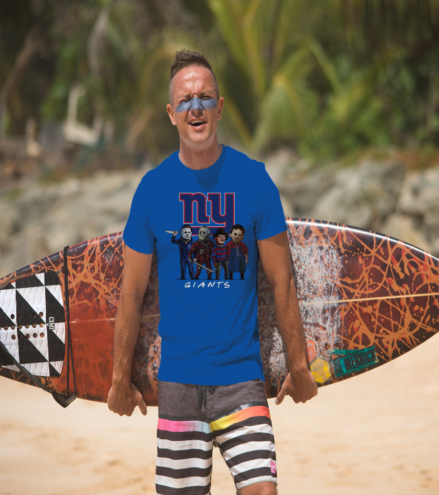 New York Giants Halloween Slasher Squad With Iconic Horror Characters T-Shirt