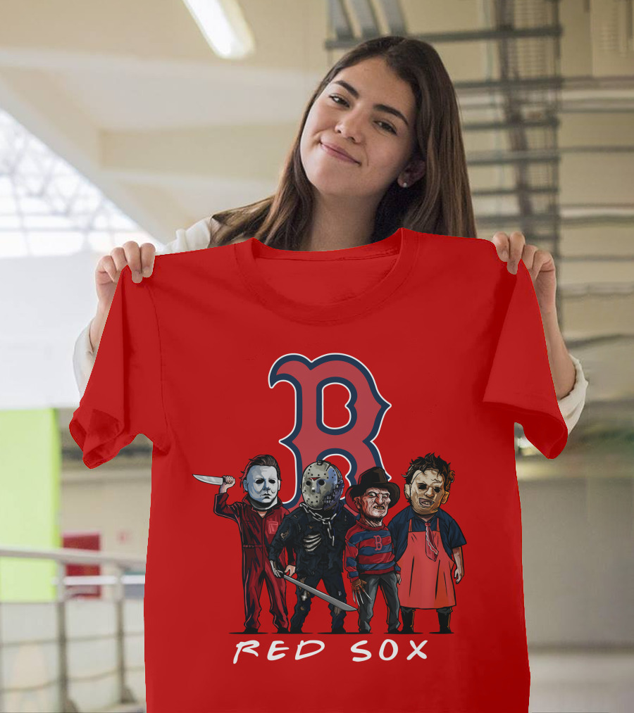 Boston Red Sox Halloween Horror Icons Slasher Squad T-Shirt