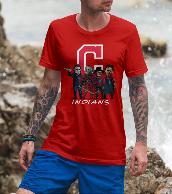 Cleveland Indians Halloween Horror Icons Slashers Crossover T-Shirt