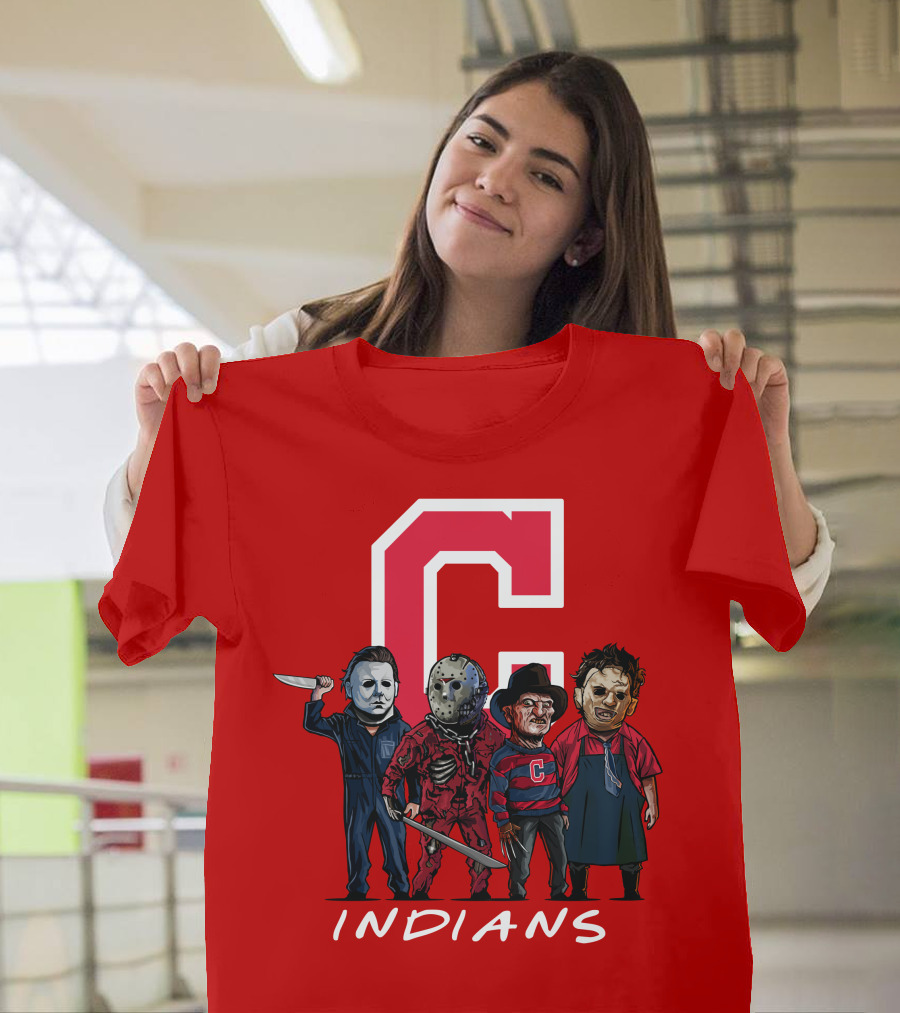 Cleveland Indians Halloween Horror Icons Slashers Crossover T-Shirt