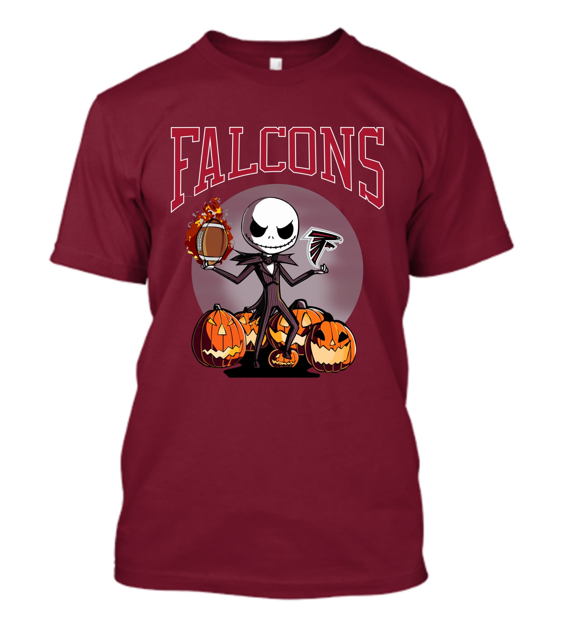 Falcons Halloween Jack Skellington Atlanta Football Pumpkin T-Shirt