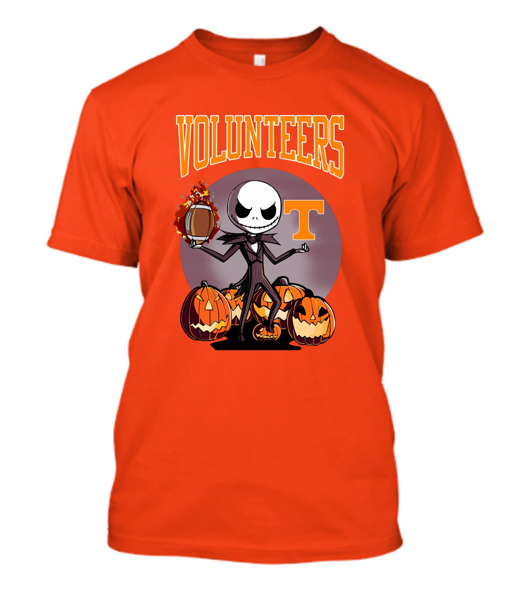 Tennessee Volunteers Jack Skellington Halloween Football Pumpkins T-Shirt