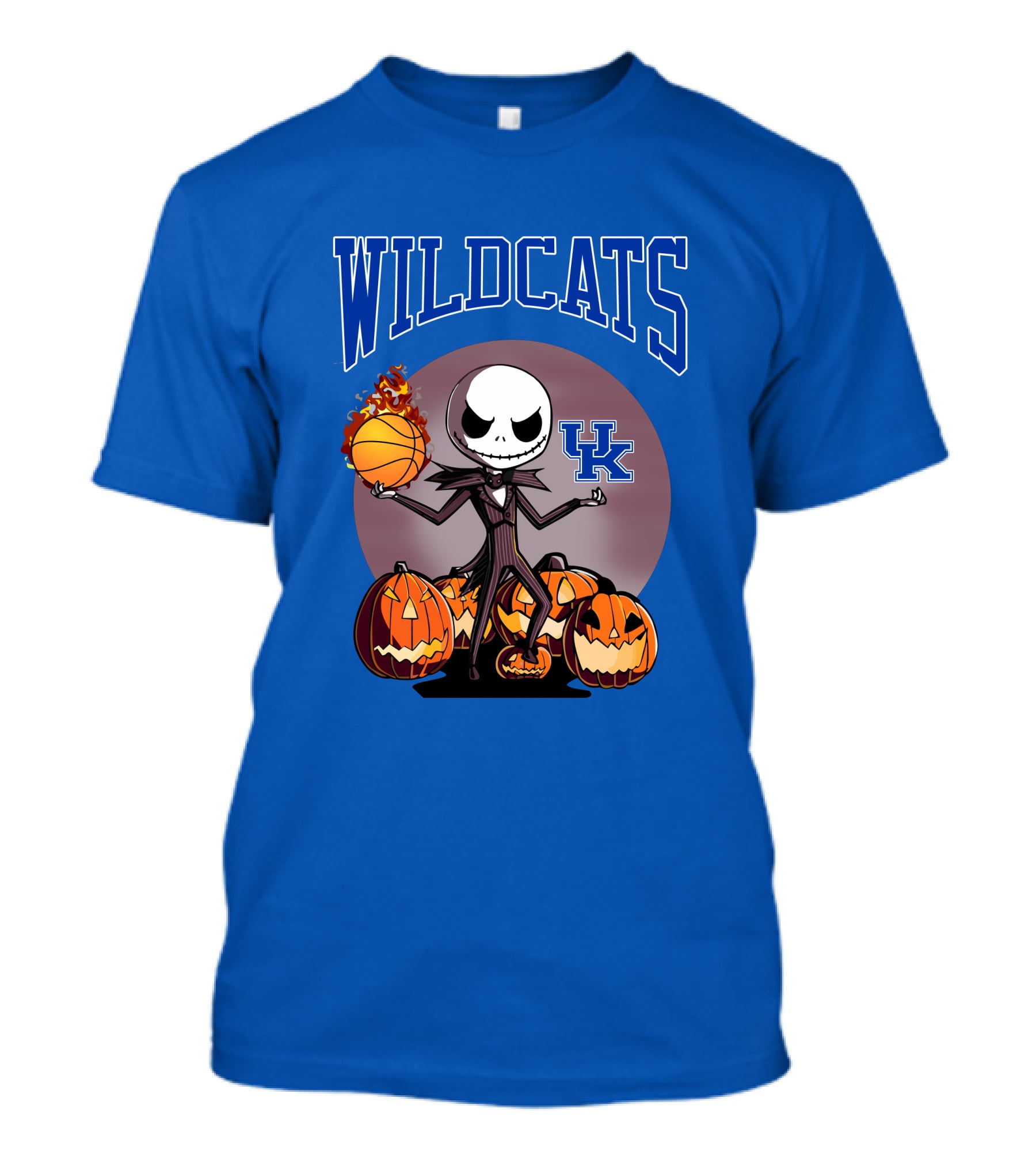 Wildcats UK Jack Skellington Halloween Basketball Pumpkins T-Shirt