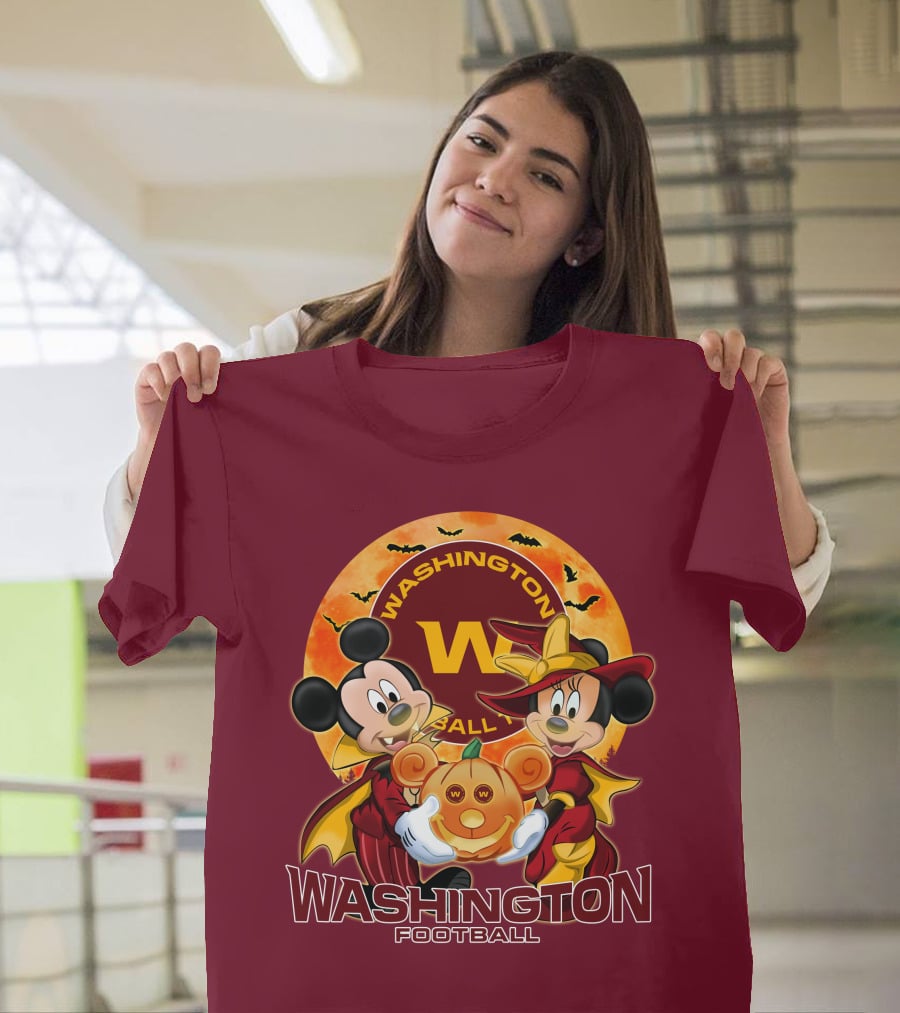 Washington Football Mickey Mouse Minnie Mouse Halloween T-Shirt