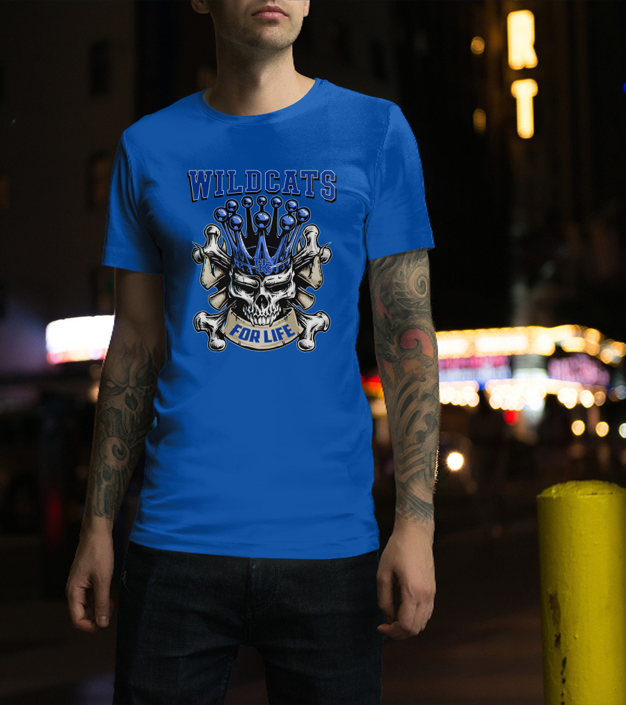 Wildcats For Life Skull King Kentucky Wildcats T-Shirt