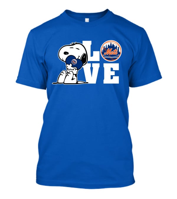 Snoopy Love Mets Baseball New York Peanuts Fan Gear T-Shirt