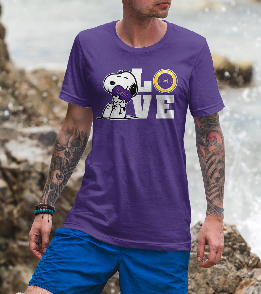 Snoopy Love LSU Tigers LSU T-Shirt