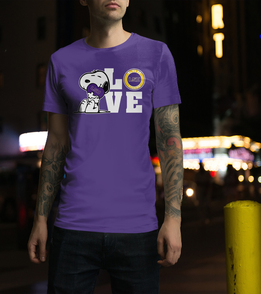 Snoopy Love LSU Tigers LSU T-Shirt