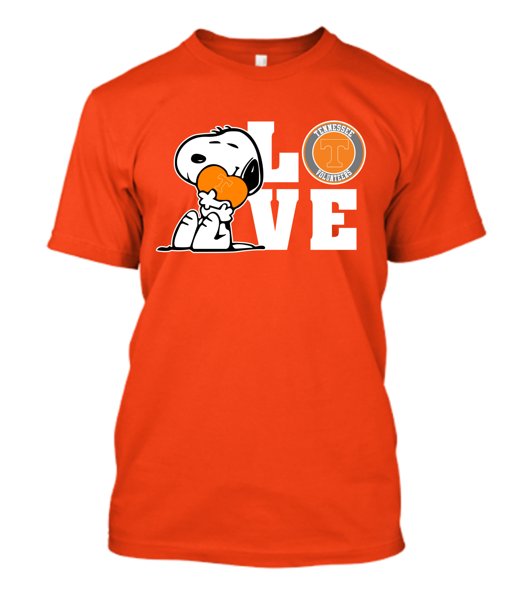 Snoopy Love Tennessee Volunteers Logo Peanuts Football Fan T-Shirt