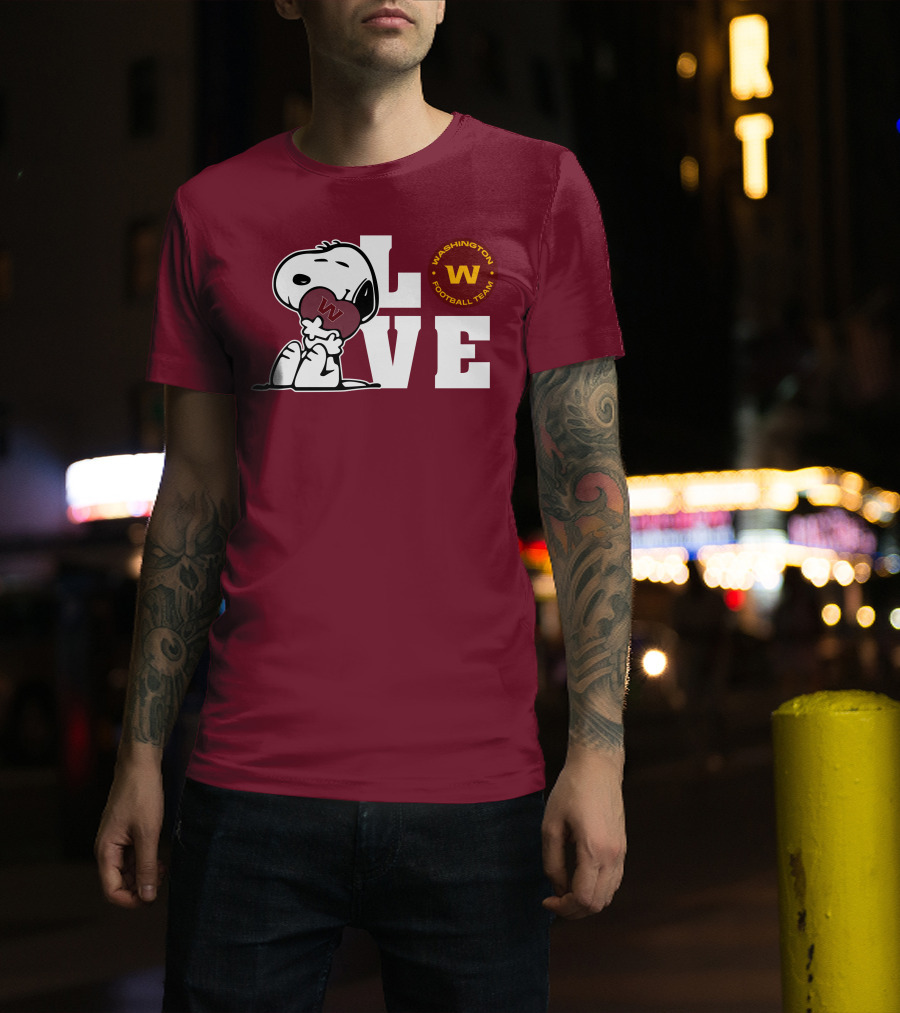 Snoopy Love Washington Football Team W T-Shirt
