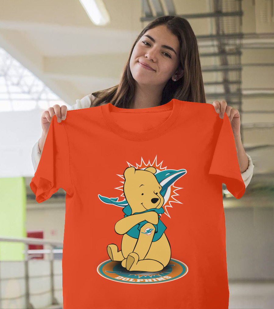 Miami Dolphins Winnie the Pooh NFL Football Crossover T-Shirt