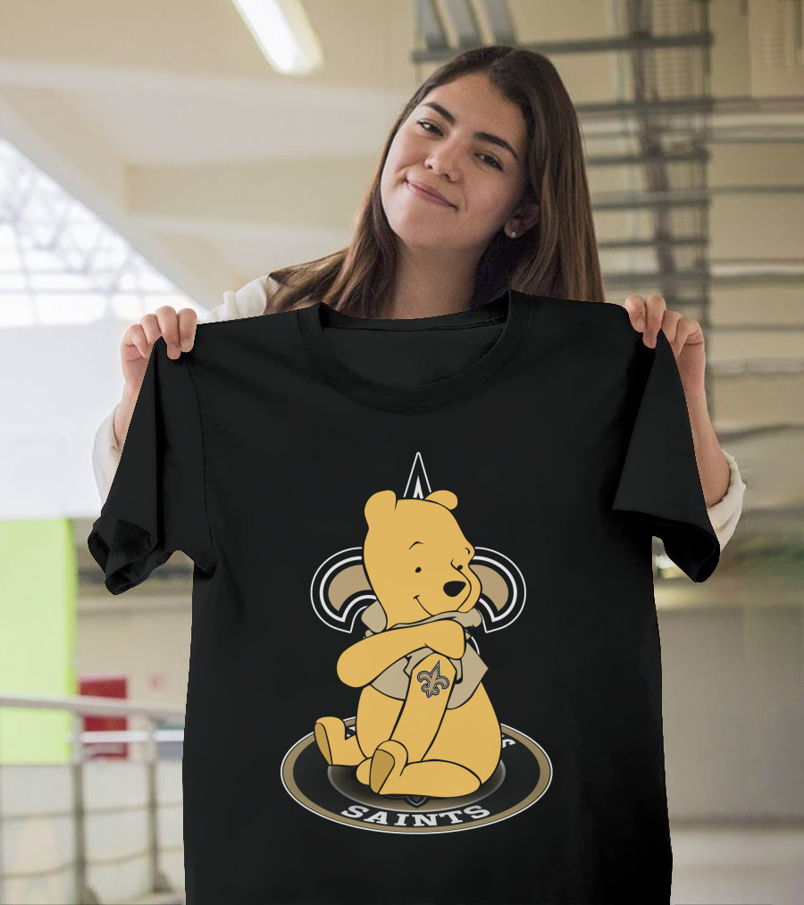New Orleans Saints Winnie the Pooh Fan Logo Fusion T-Shirt