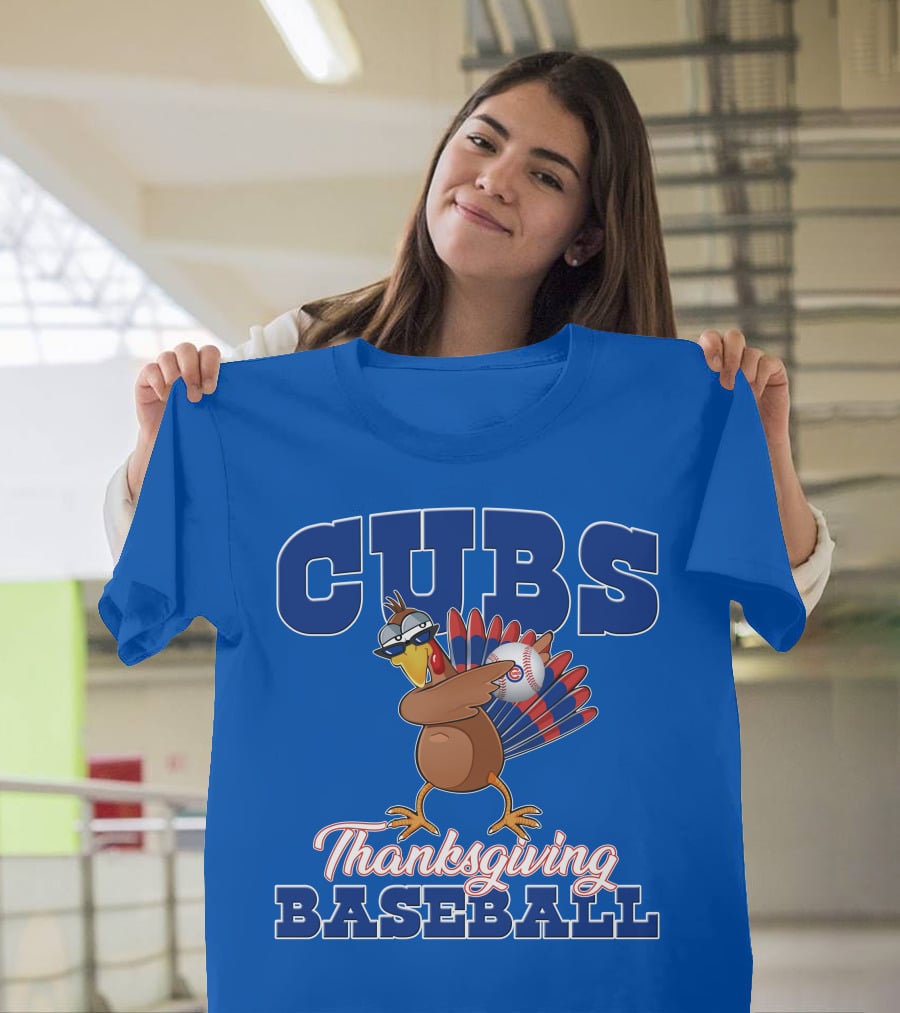 Cubs Thanksgiving Baseball Turkey T-Shirt