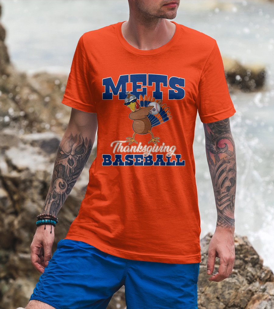 Mets Thanksgiving Baseball Turkey T-Shirt