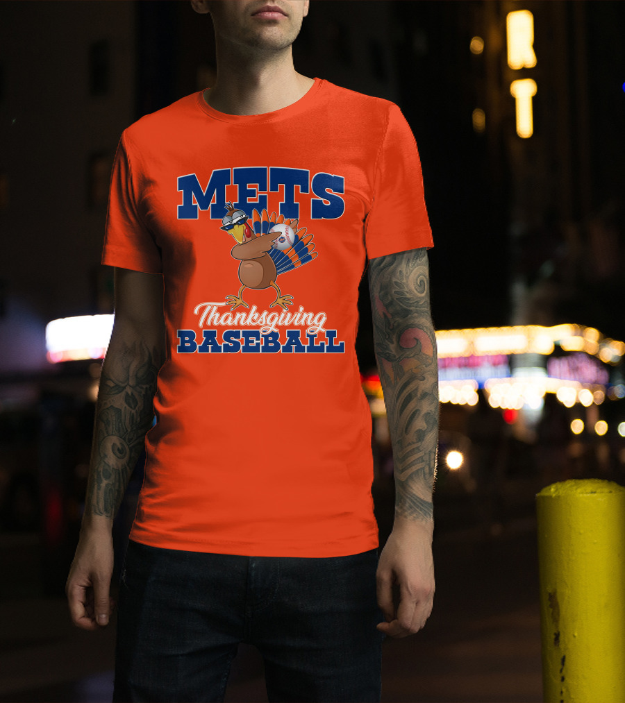 Mets Thanksgiving Baseball Turkey T-Shirt