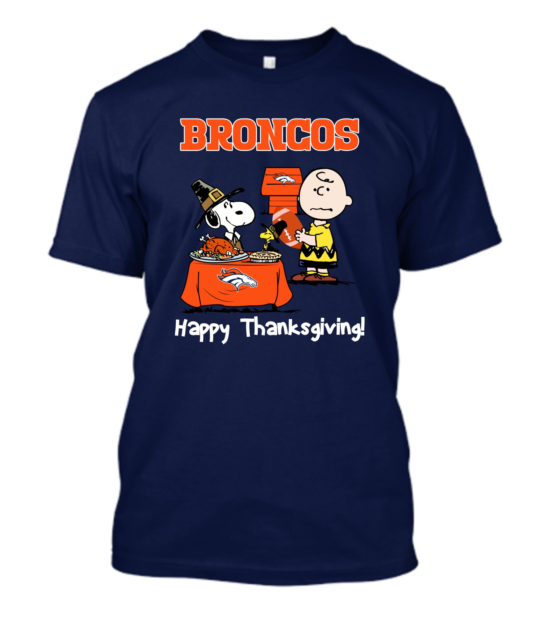 Broncos Snoopy Charlie Brown Thanksgiving T-Shirt