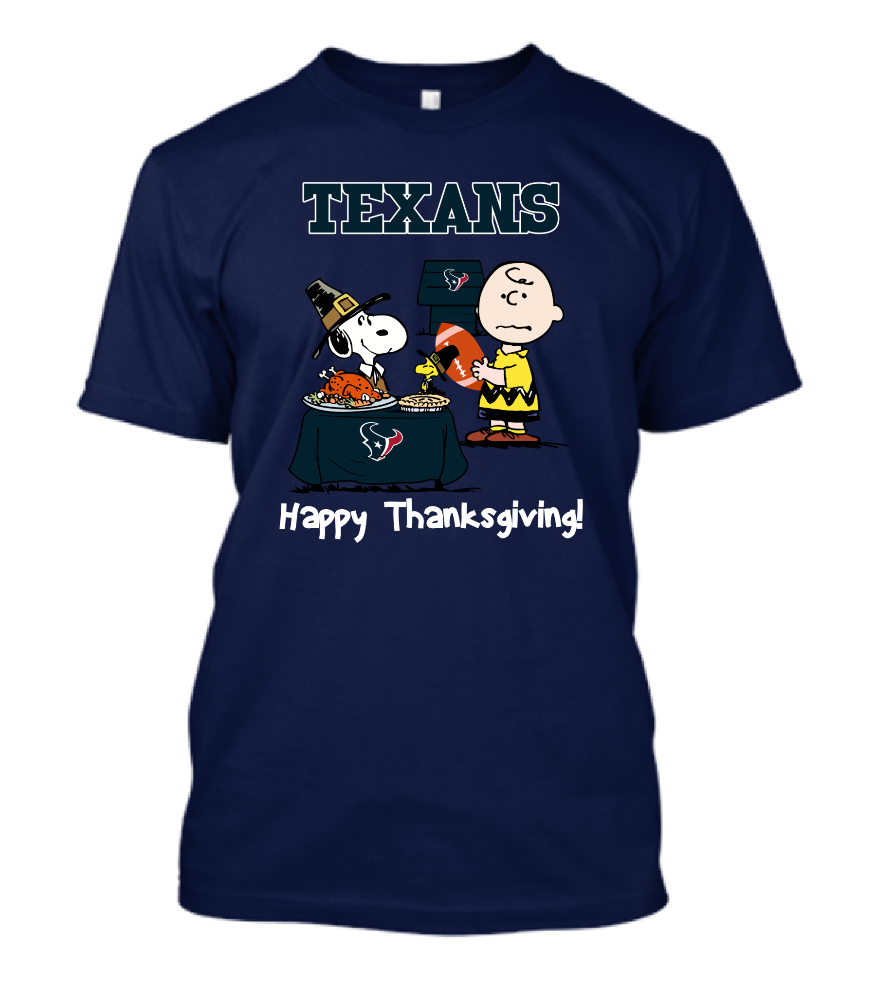 Texans Snoopy Charlie Brown Thanksgiving Football T-Shirt
