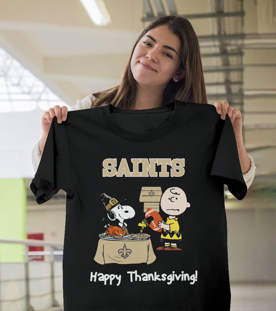 SAINTS New Orleans Happy Thanksgiving Snoopy T-Shirt