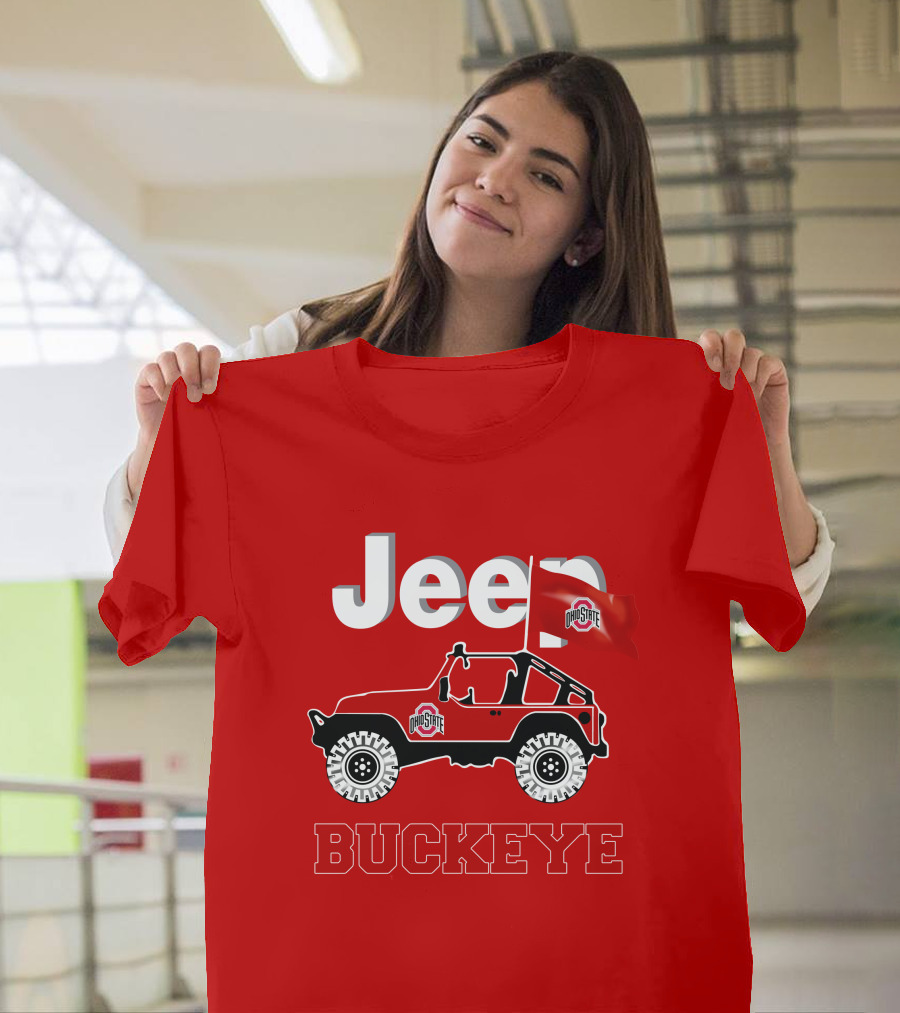 Jeep Ohio State Buckeye Red Flag Adventure T-Shirt