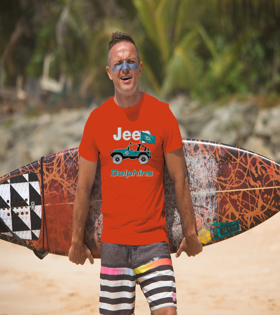 Jeep Dolphins Miami Flag Adventure T-Shirt