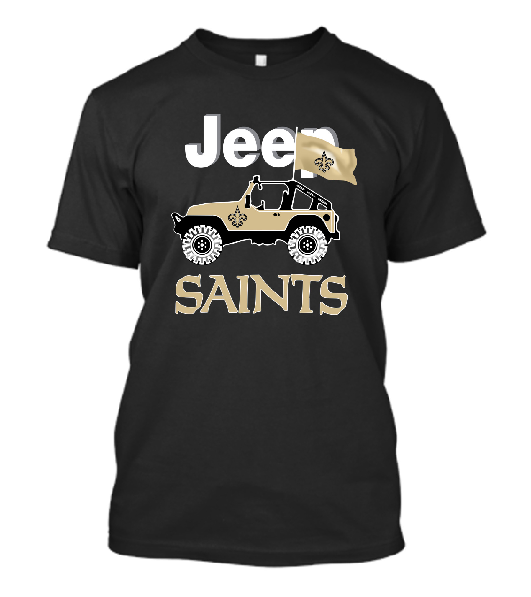 Jeep Saints New Orleans Fleur-De-Lis Flag T-Shirt