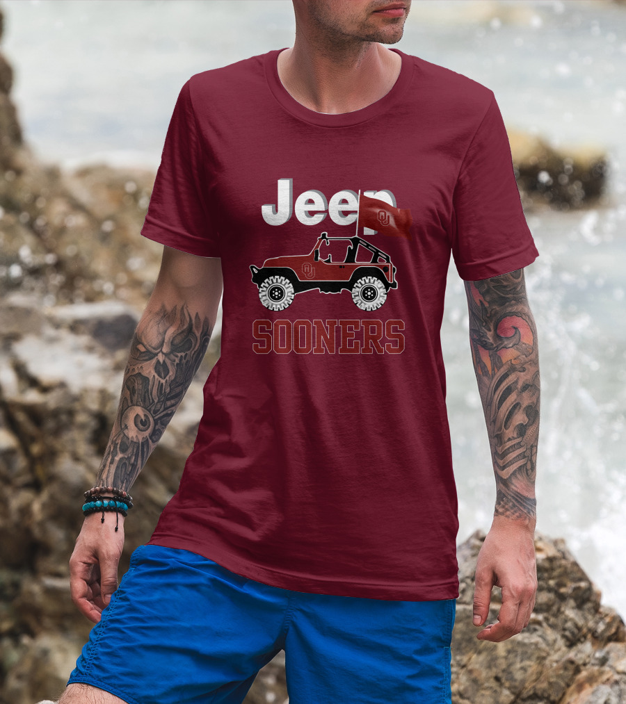 Jeep Sooners Ou Flag T-Shirt