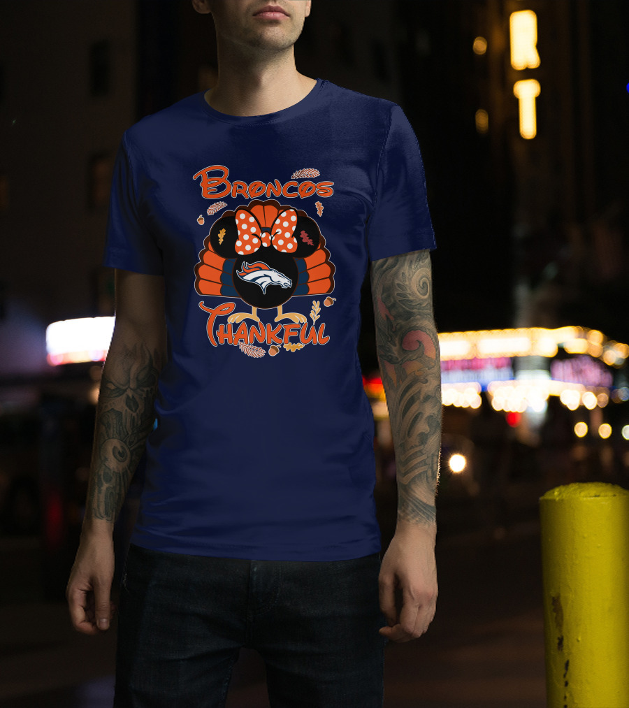 Broncos Thankful Denver Minnie Thanksgiving T-Shirt