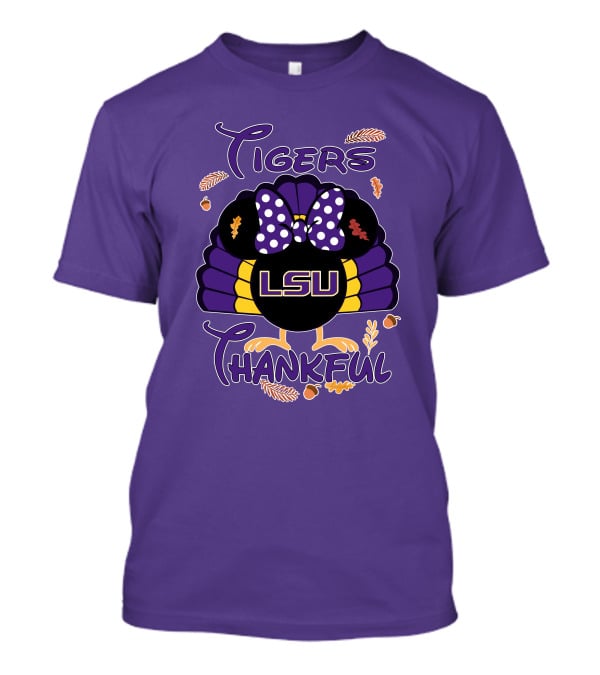 LSU Tigers Thankful Minnie Thanksgiving T-Shirt