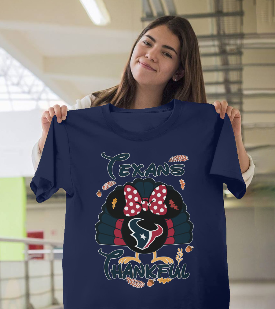 Texans Thankful Minnie Thanksgiving Turkey T-Shirt