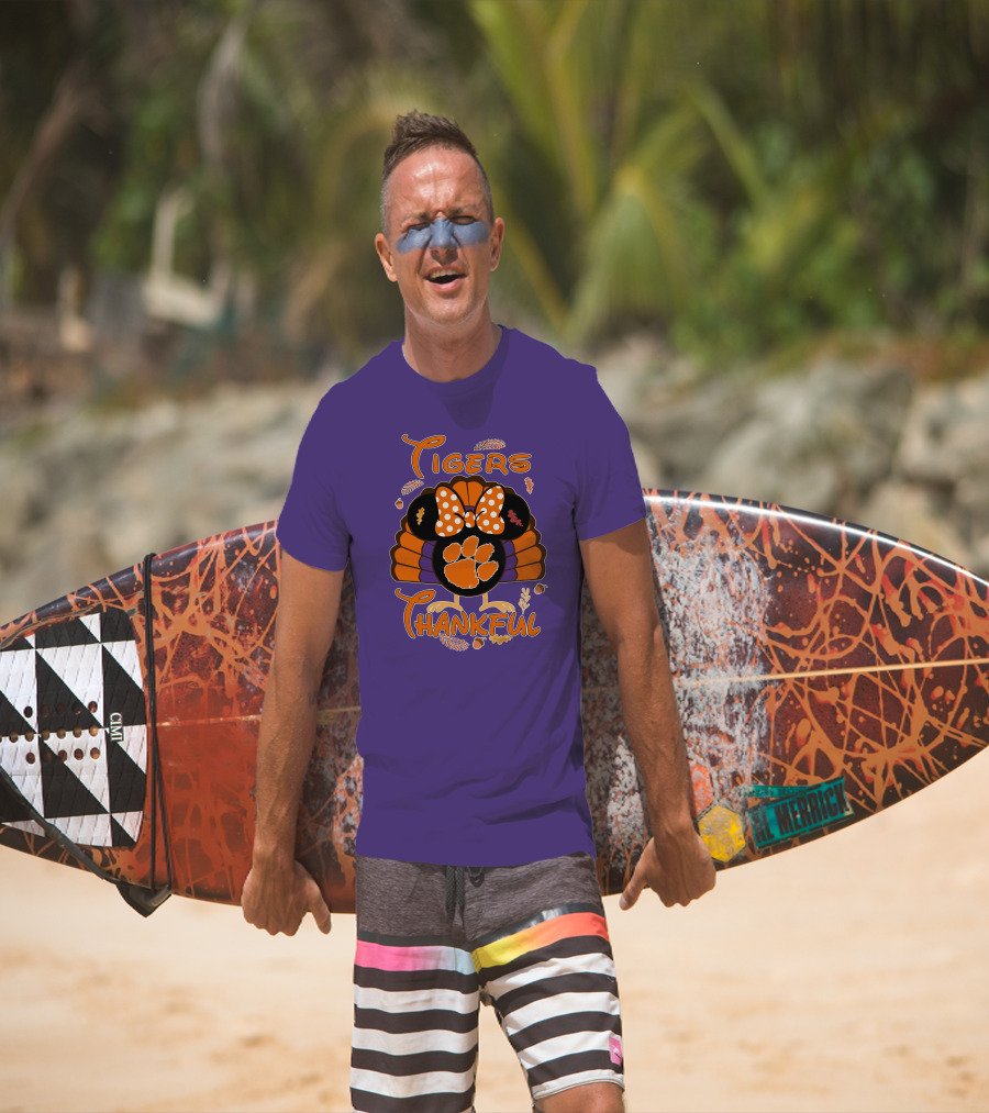 Tigers Thankful Clemson Minnie Thanksgiving T-Shirt
