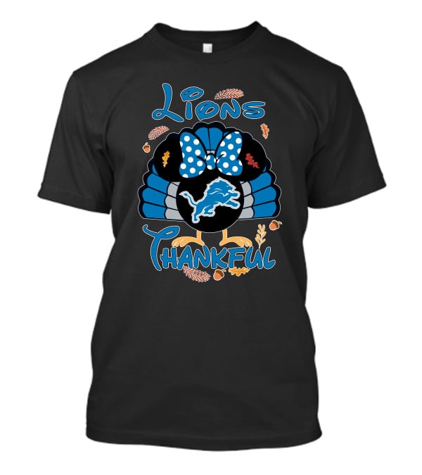 Lions Thankful Detroit Minnie Thanksgiving T-Shirt
