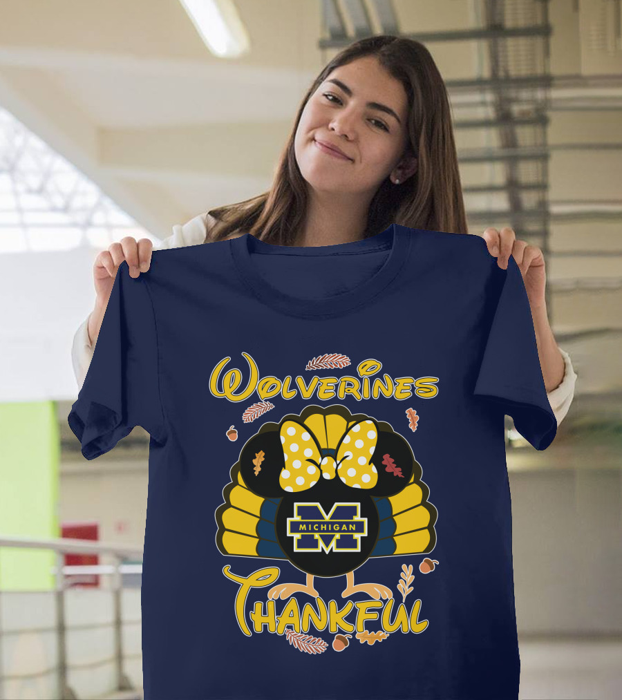 Wolverines Thankful Michigan Minnie T-Shirt