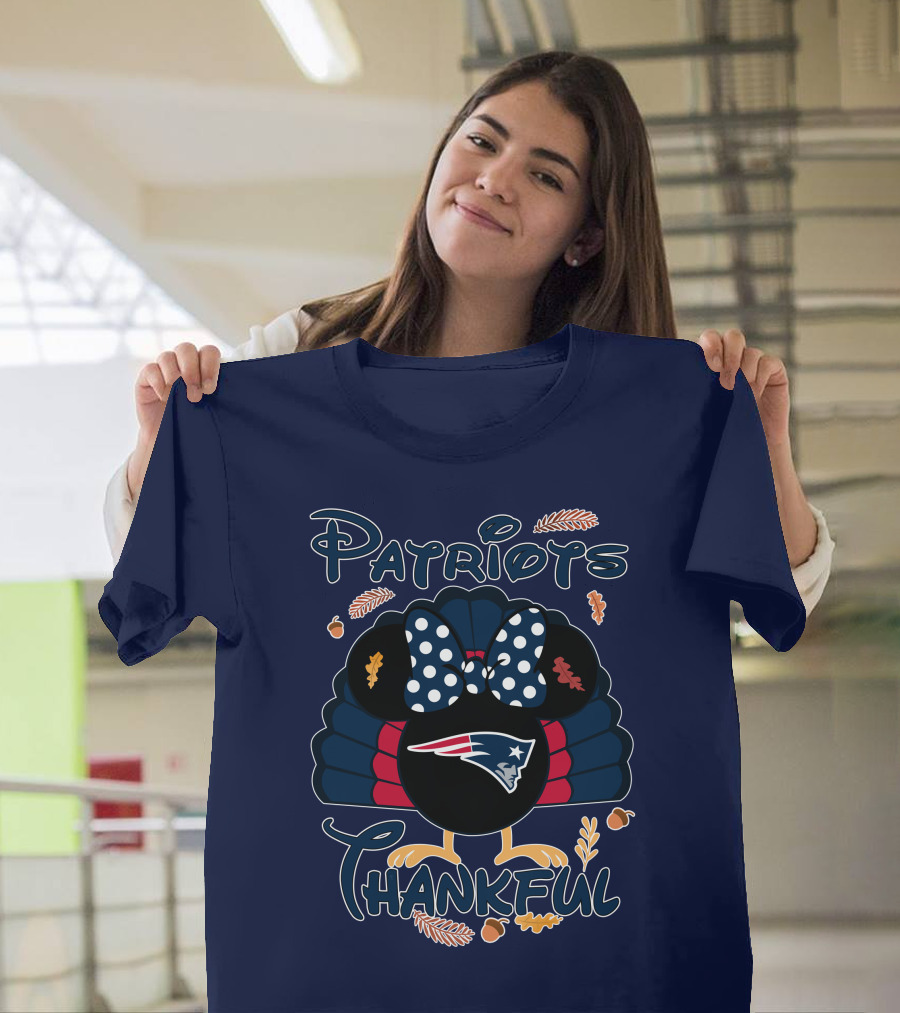 Patriots Thankful Thanksgiving Minnie Turkey T-Shirt