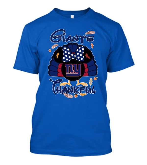 Giants Thankful New York Turkey Minnie Bow T-Shirt