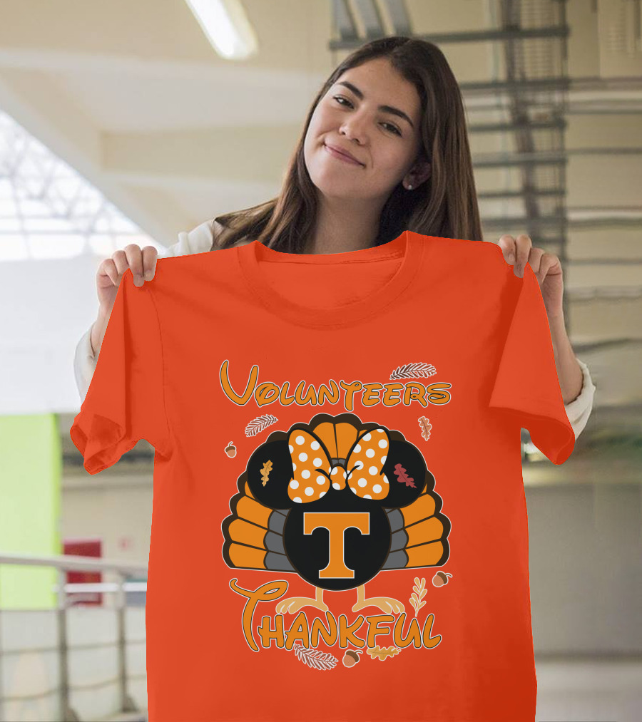 Volunteers Thankful Tennessee Minnie Thanksgiving T-Shirt