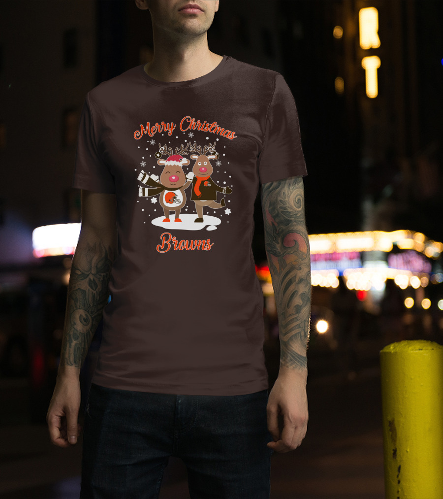 Merry Christmas Cleveland Browns Reindeer T-Shirt