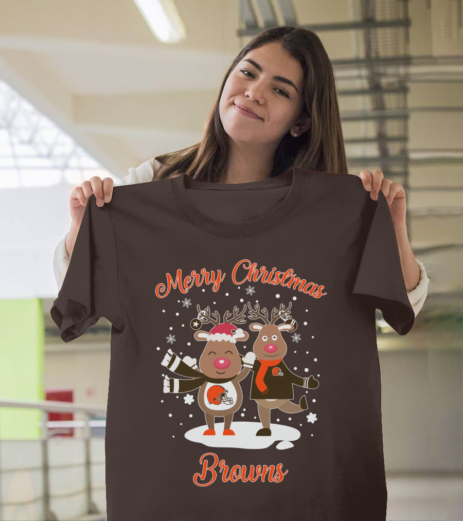 Merry Christmas Cleveland Browns Reindeer T-Shirt