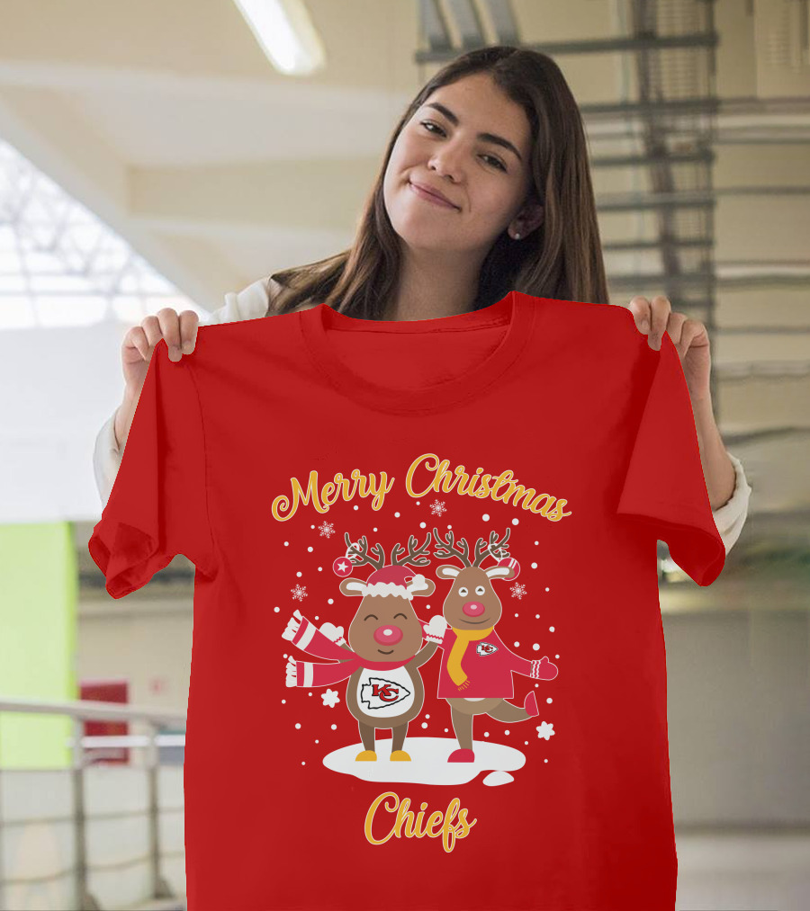 Merry Christmas Kansas City Chiefs Reindeer Chiefs T-Shirt