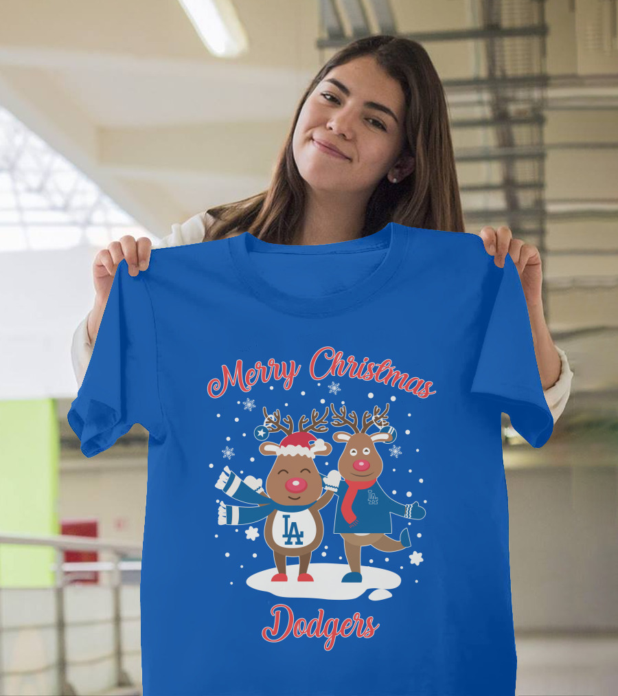 Merry Christmas Los Angeles Dodgers Reindeer T-Shirt