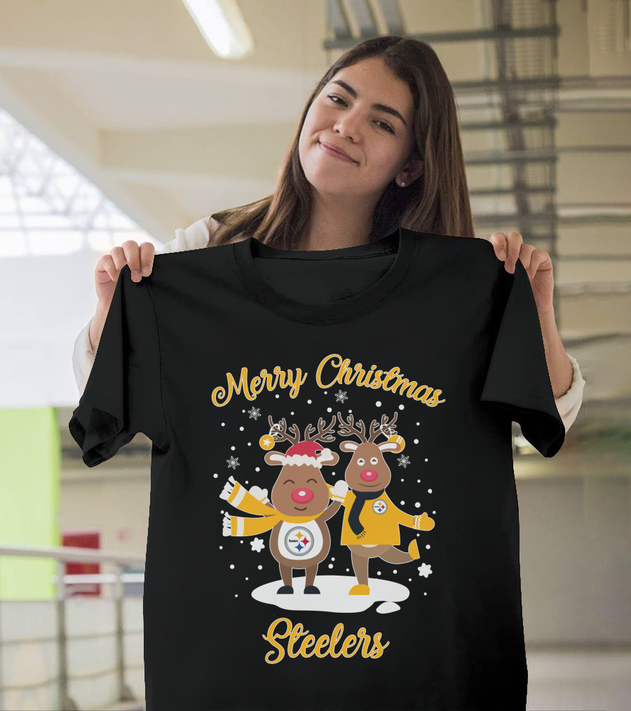 Merry Christmas Pittsburgh Steelers Reindeer T-Shirt