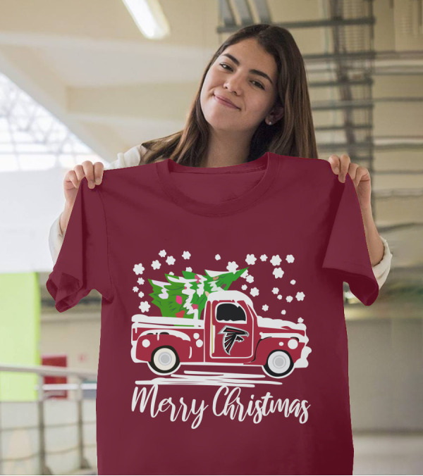 Atlanta Falcons Vintage Truck Merry Christmas T-Shirt