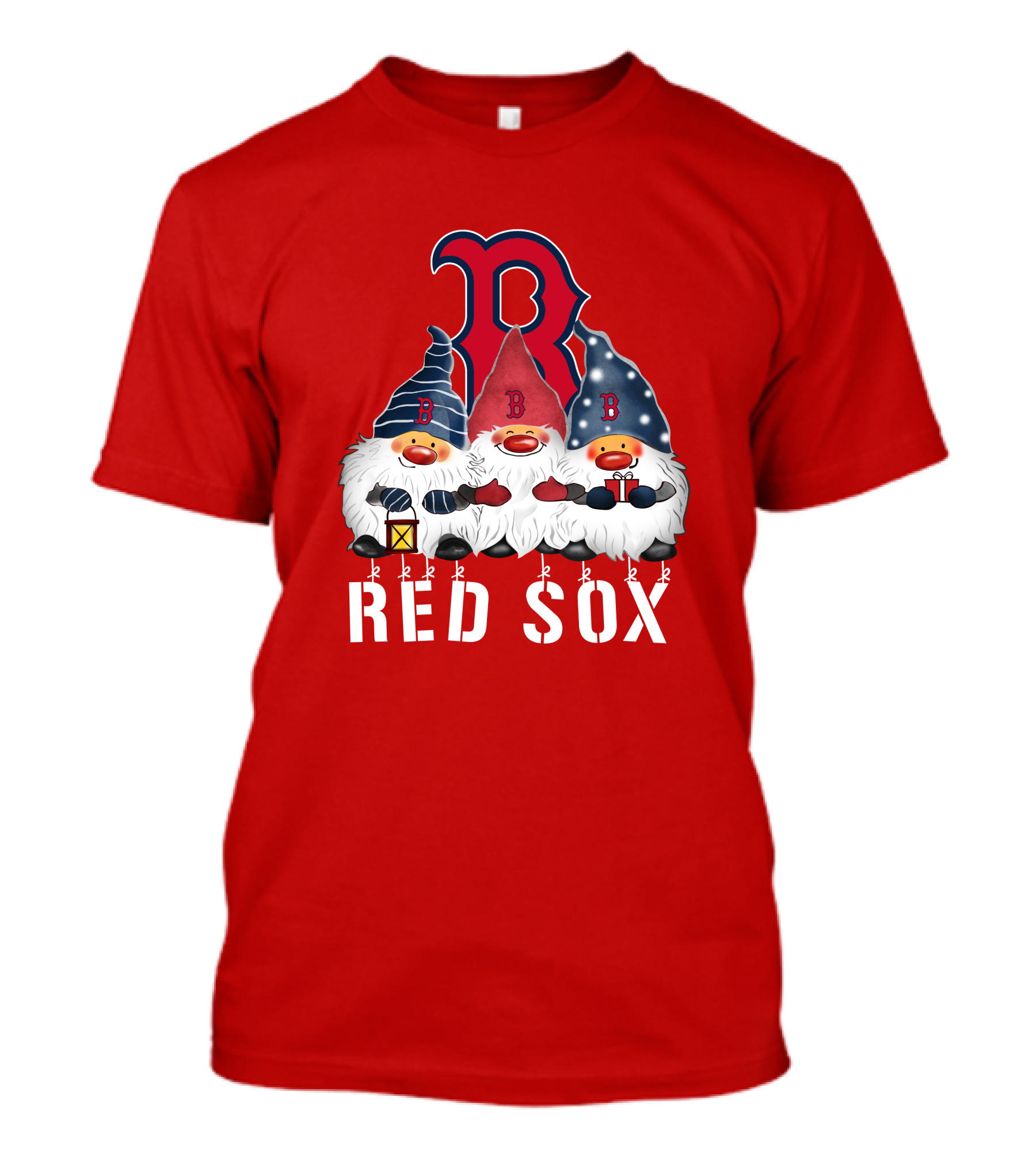 Boston Red Sox Merry Christmas Happy Holidays Gnomes T-Shirt