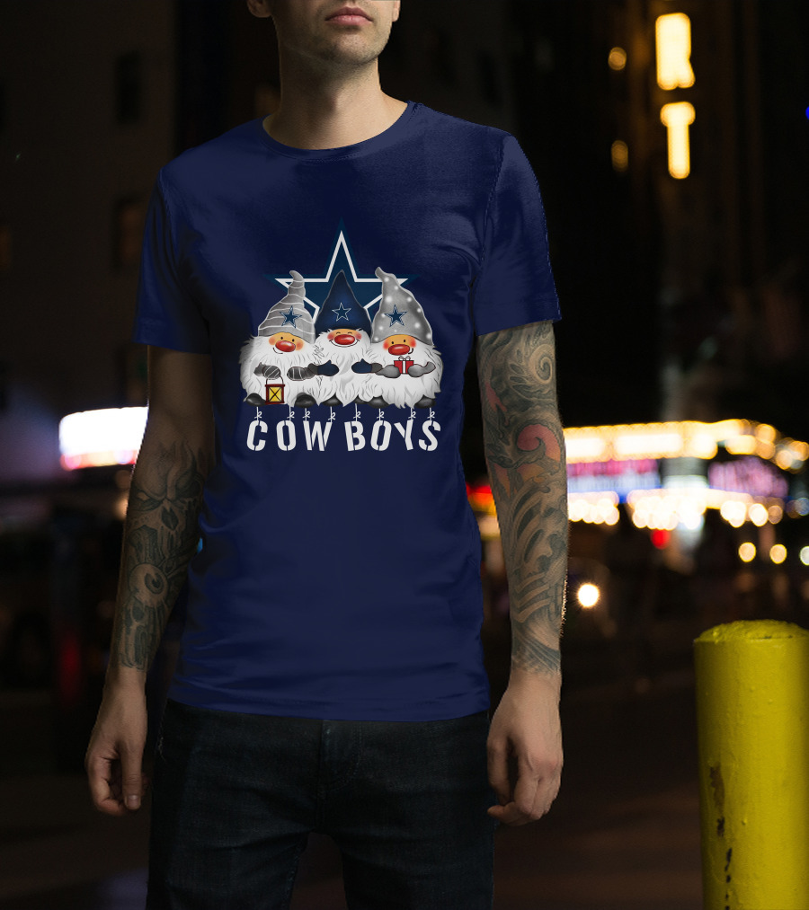 Dallas Cowboys Christmas Gnomes Merry Holidays T-Shirt