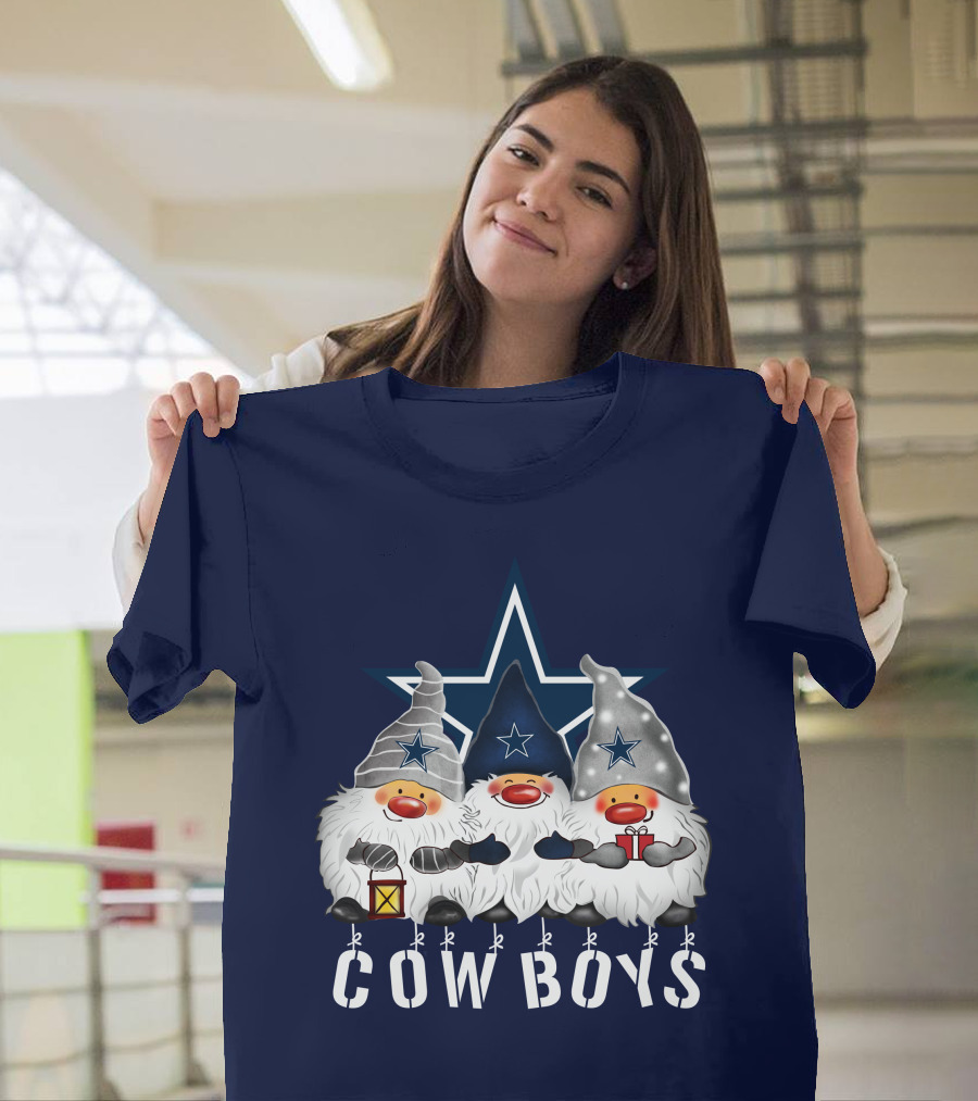 Dallas Cowboys Christmas Gnomes Merry Holidays T-Shirt