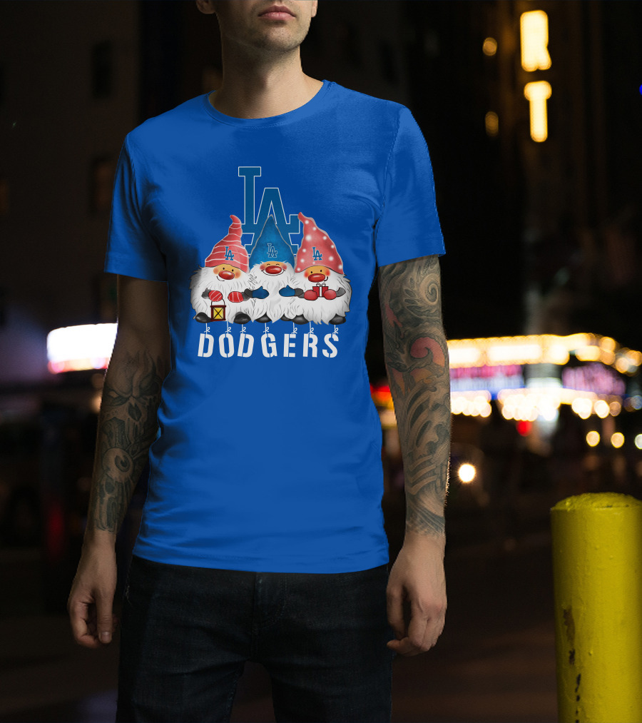 Los Angeles Dodgers Merry Christmas Happy Holidays Gnomes T-Shirt